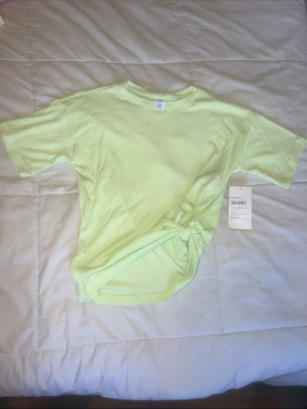 Old Navy Neon Lime Short Sleeve Tee with Side Knot
